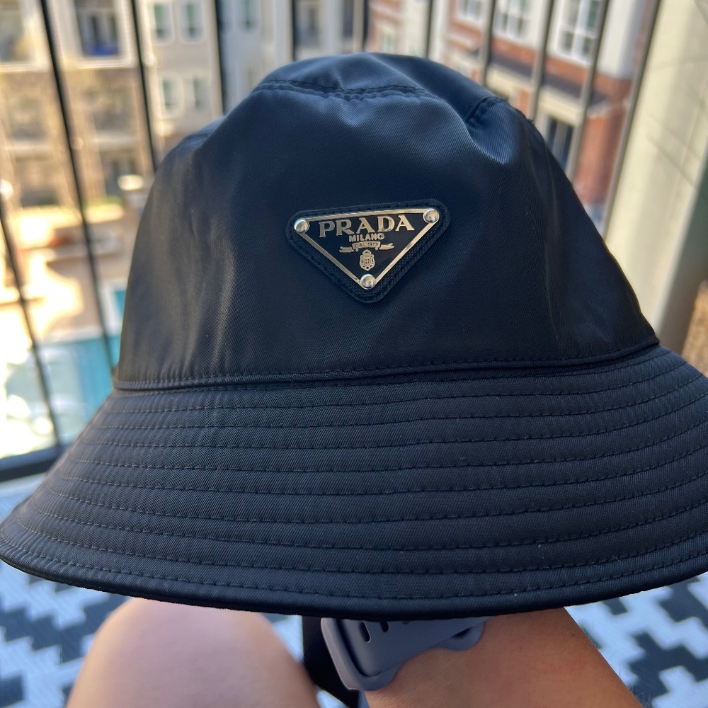 Prada Black Bucket Hat (M)